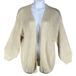 NWT Womens XL Rock & Love Butter Yellow Knit Open Front Cardigan Balloon Sleeve
